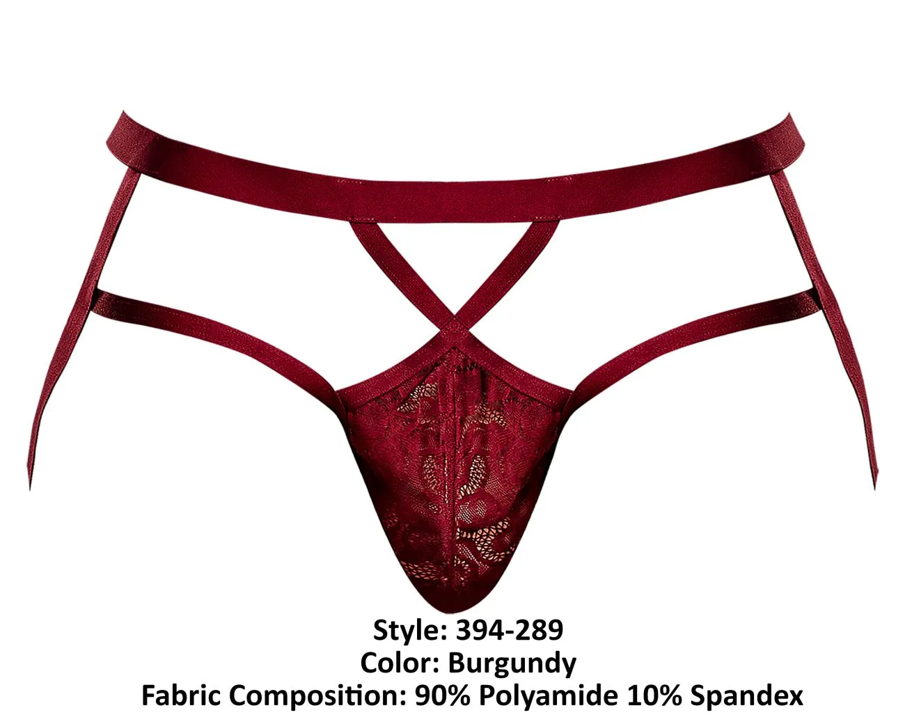 Clothing_Male Power_Mens Underwear Male Power 394-289 Lucifer Strappy Jock Color Burgundy