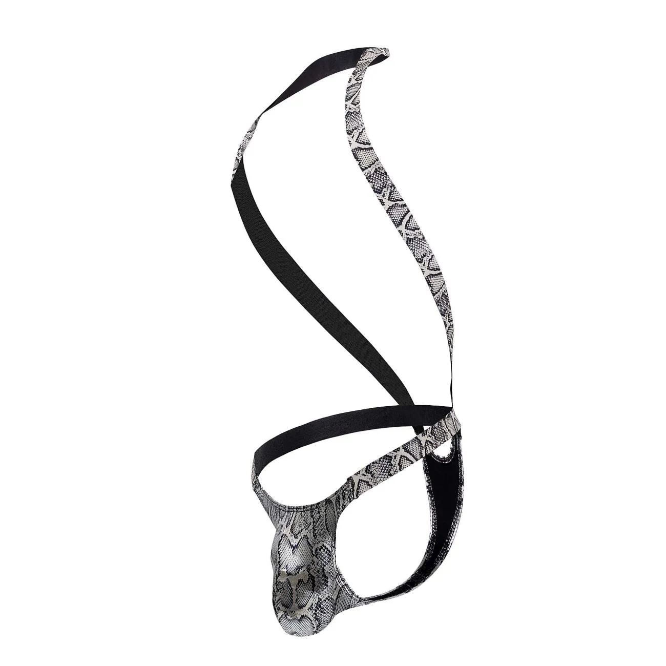 Clothing_Male Power_Mens Underwear Male Power 404-282 S-naked Shoulder Sling Harness Thong Color Silver-Black