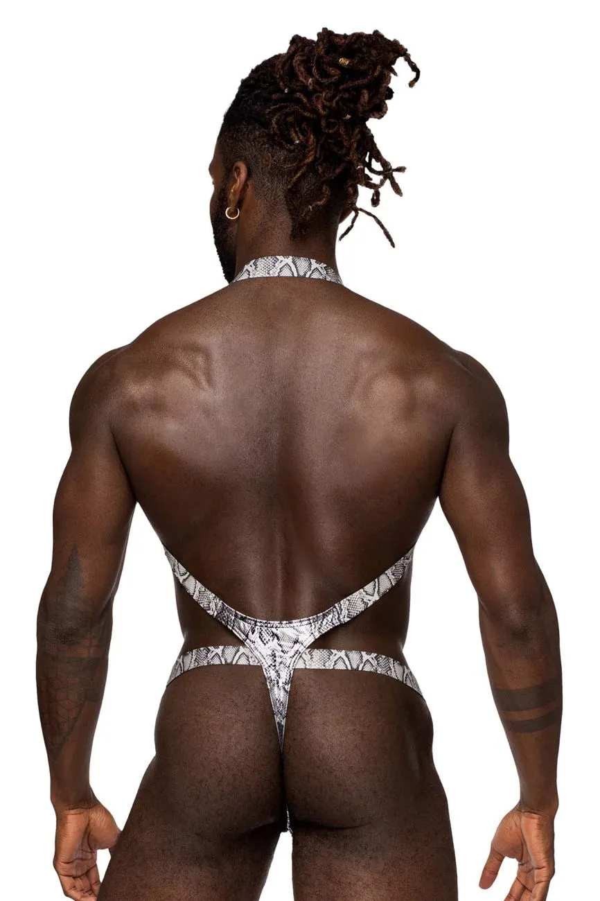 Clothing_Male Power_Mens Underwear Male Power 404-282 S-naked Shoulder Sling Harness Thong Color Silver-Black