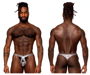 Clothing_Male Power_Mens Underwear Male Power 409-282 S-naked Criss Cross Thong Color Silver-Black