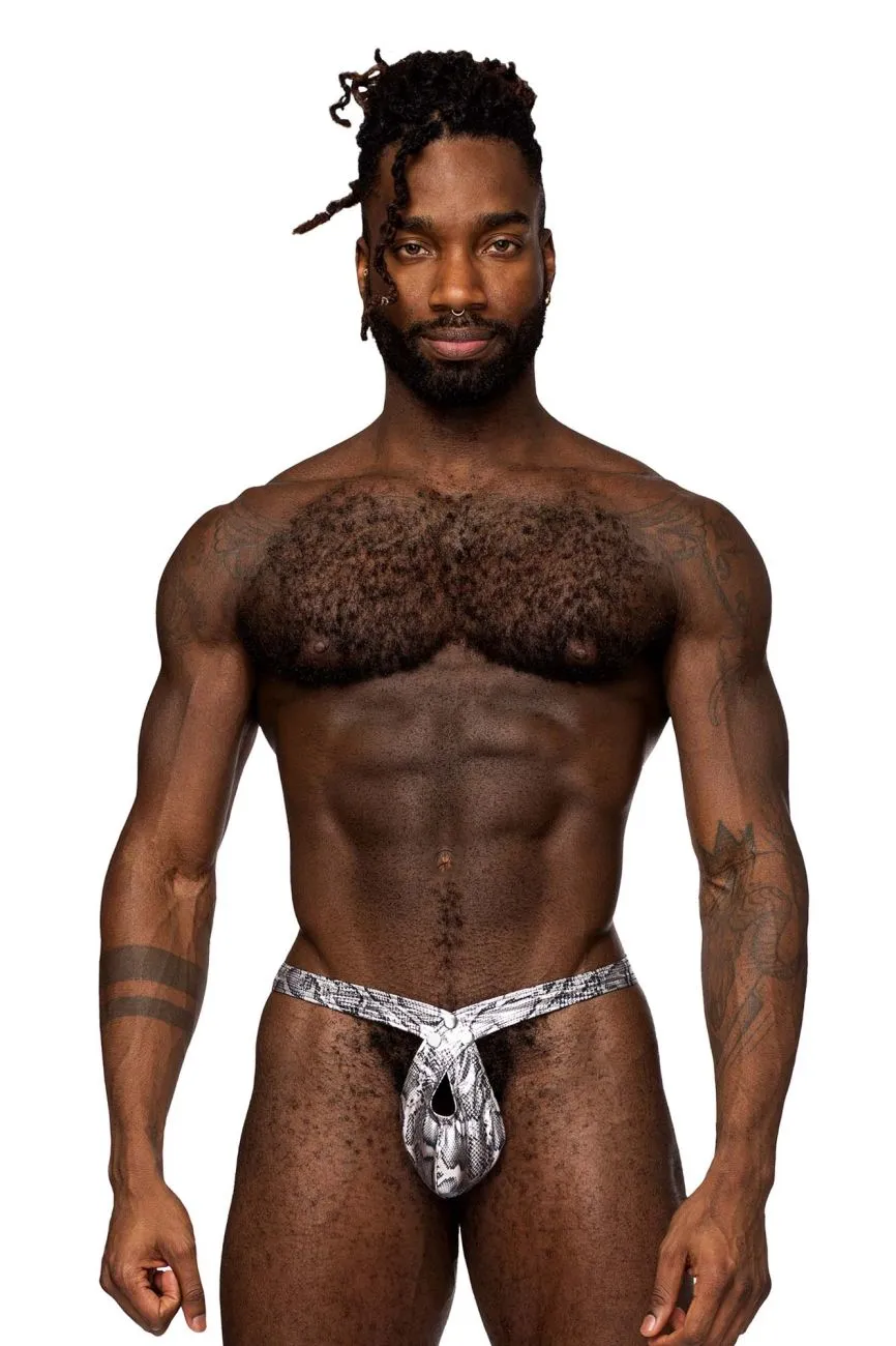 Clothing_Male Power_Mens Underwear Male Power 409-282 S-naked Criss Cross Thong Color Silver-Black