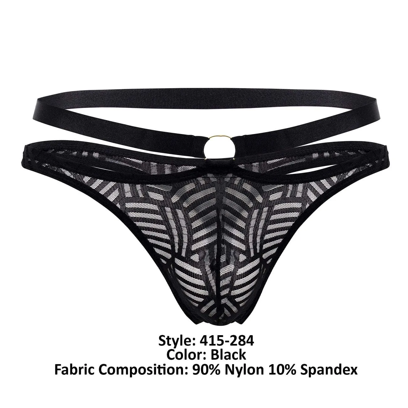 Clothing_Male Power_Mens Underwear Male Power 415-284 Rude Awakening Strap Thong Color Black