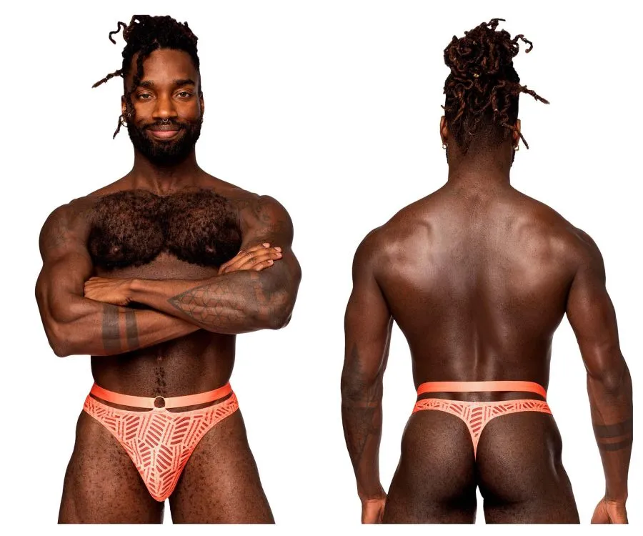 Clothing_Male Power_Mens Underwear Male Power 415-284 Rude Awakening Strap Thong Color Neon Orange
