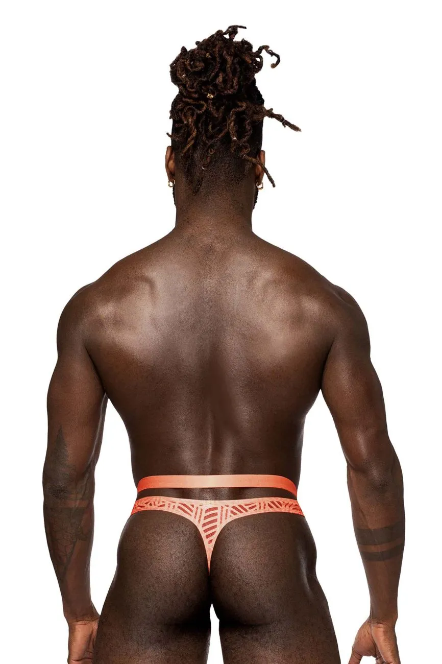 Clothing_Male Power_Mens Underwear Male Power 415-284 Rude Awakening Strap Thong Color Neon Orange