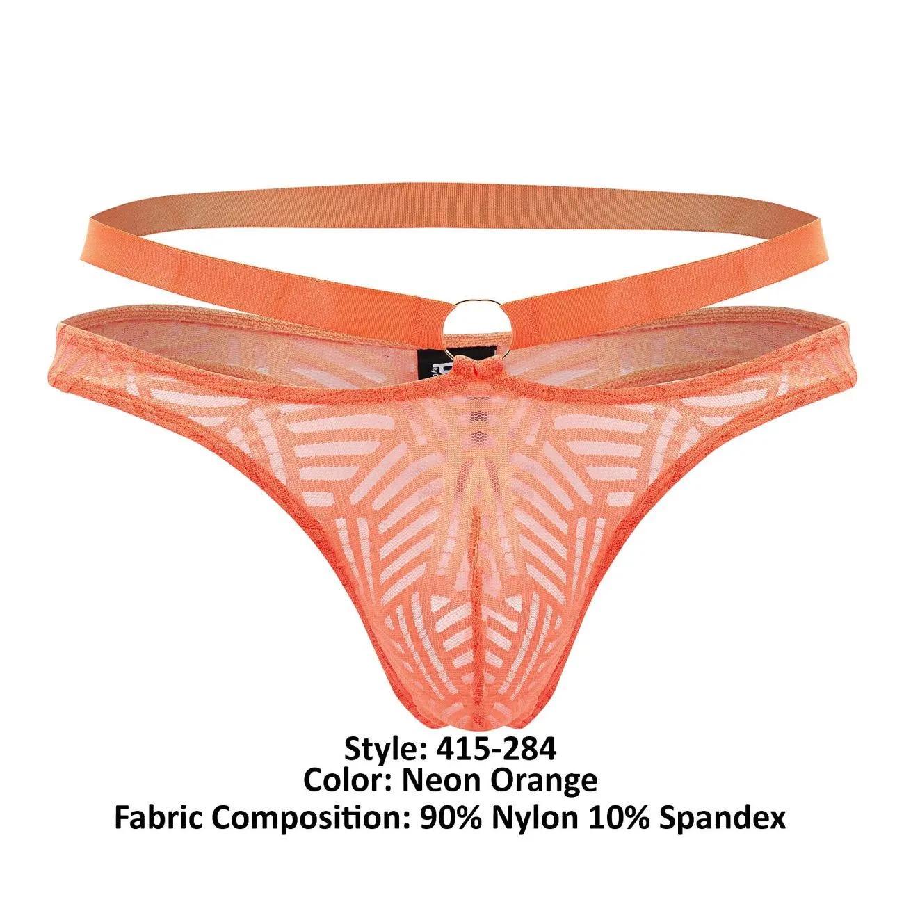 Clothing_Male Power_Mens Underwear Male Power 415-284 Rude Awakening Strap Thong Color Neon Orange
