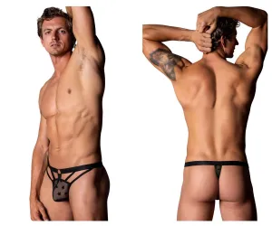 Clothing_Male Power_Mens Underwear Male Power 416-291 Love Star Thong with Ring Color Black
