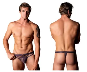 Clothing_Male Power_Mens Underwear Male Power 416-291 Love Star Thong with Ring Color Purple