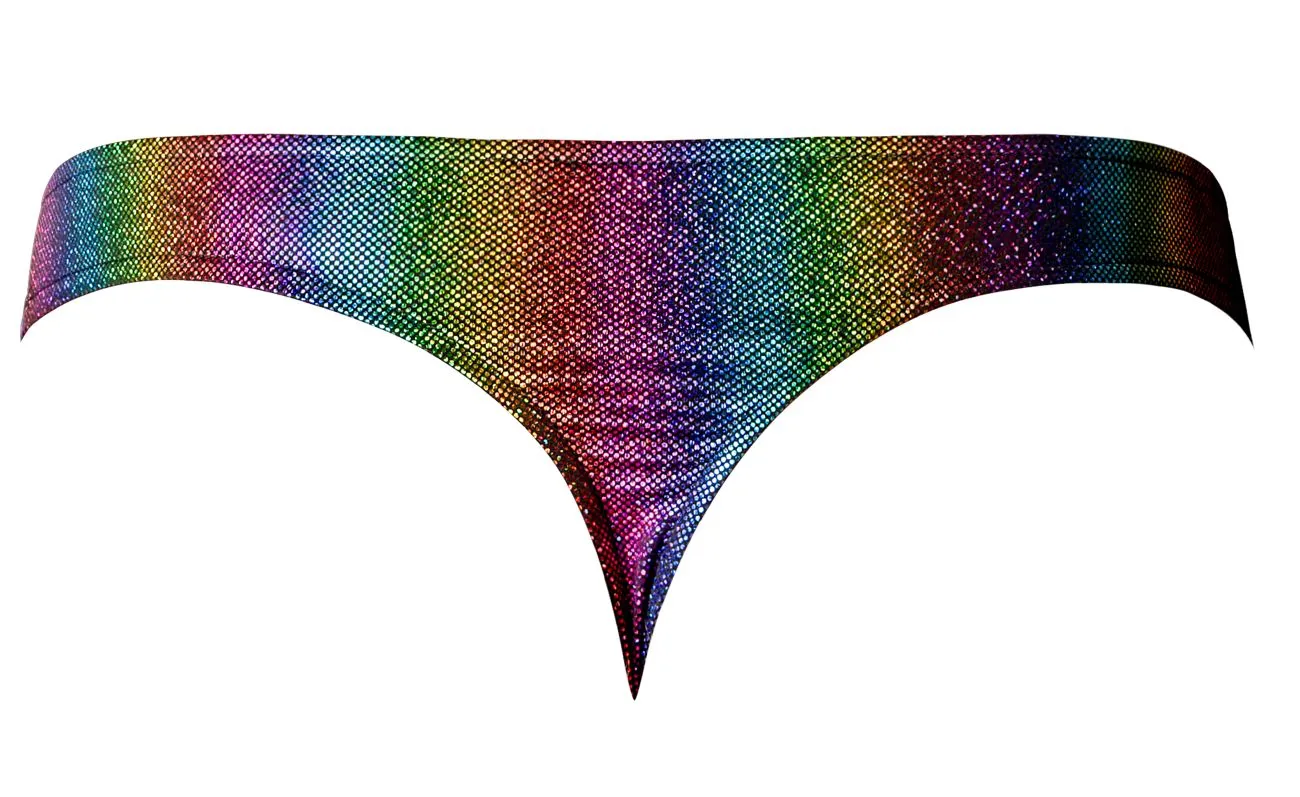 Clothing_Male Power_Mens Underwear Male Power 421-297 Pack N Play Thong with Front Condom Pouch Color Rainbow