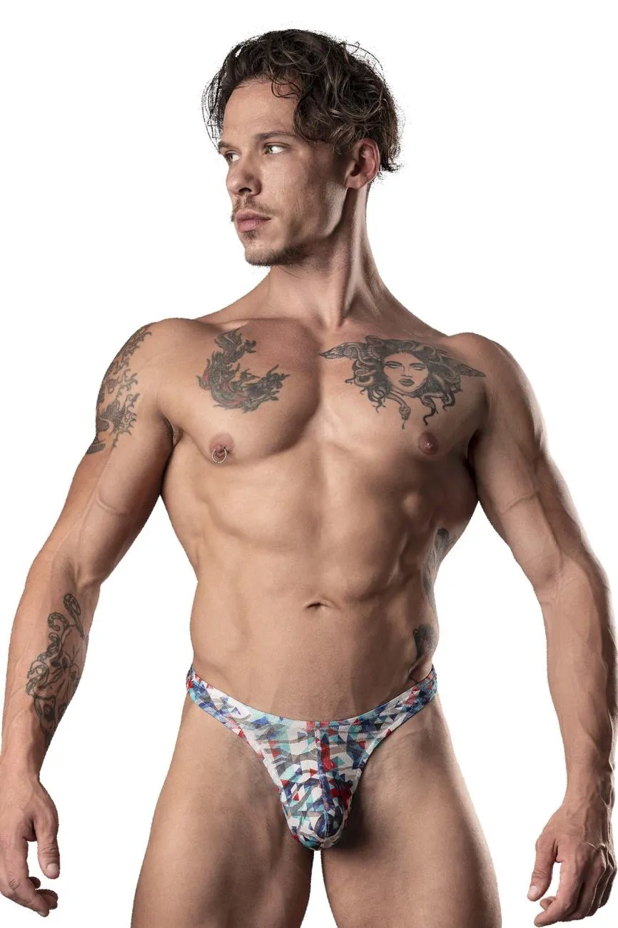 Clothing_Male Power_Mens Underwear Male Power 431-293 Your Lace Or Mine Bong Thong Color Red-White-Blue