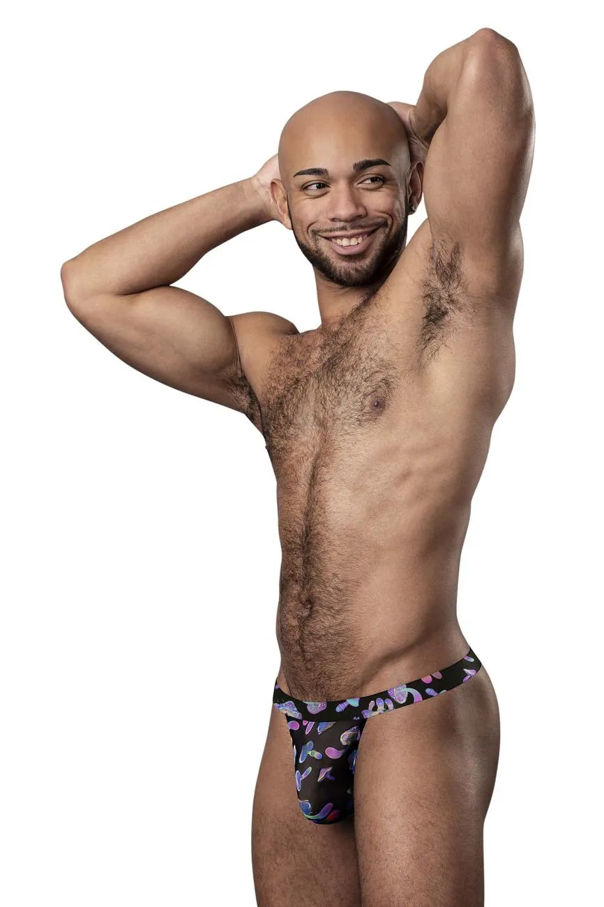 Clothing_Male Power_Mens Underwear Male Power 433-294 Hazy Dayz Micro Thong Color Mushrooms