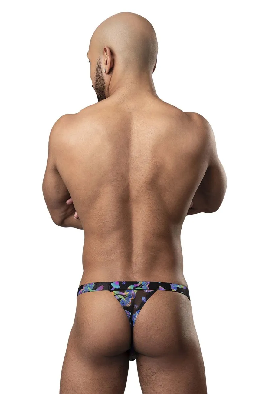 Clothing_Male Power_Mens Underwear Male Power 433-294 Hazy Dayz Micro Thong Color Mushrooms