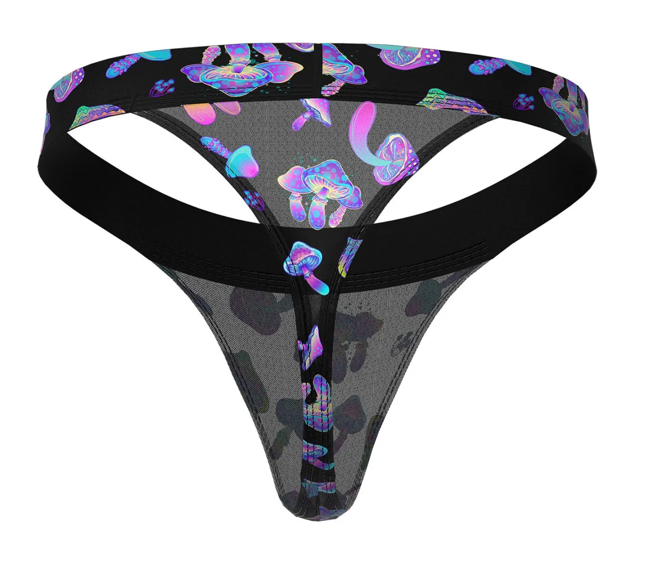 Clothing_Male Power_Mens Underwear Male Power 433-294 Hazy Dayz Micro Thong Color Mushrooms