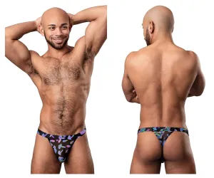Clothing_Male Power_Mens Underwear Male Power 433-294 Hazy Dayz Micro Thong Color Mushrooms