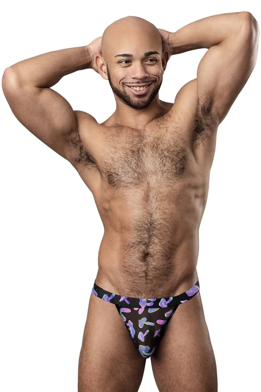 Clothing_Male Power_Mens Underwear Male Power 433-294 Hazy Dayz Micro Thong Color Mushrooms