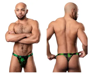 Clothing_Male Power_Mens Underwear Male Power 433-294 Hazy Dayz Micro Thong Color Pot Leaf