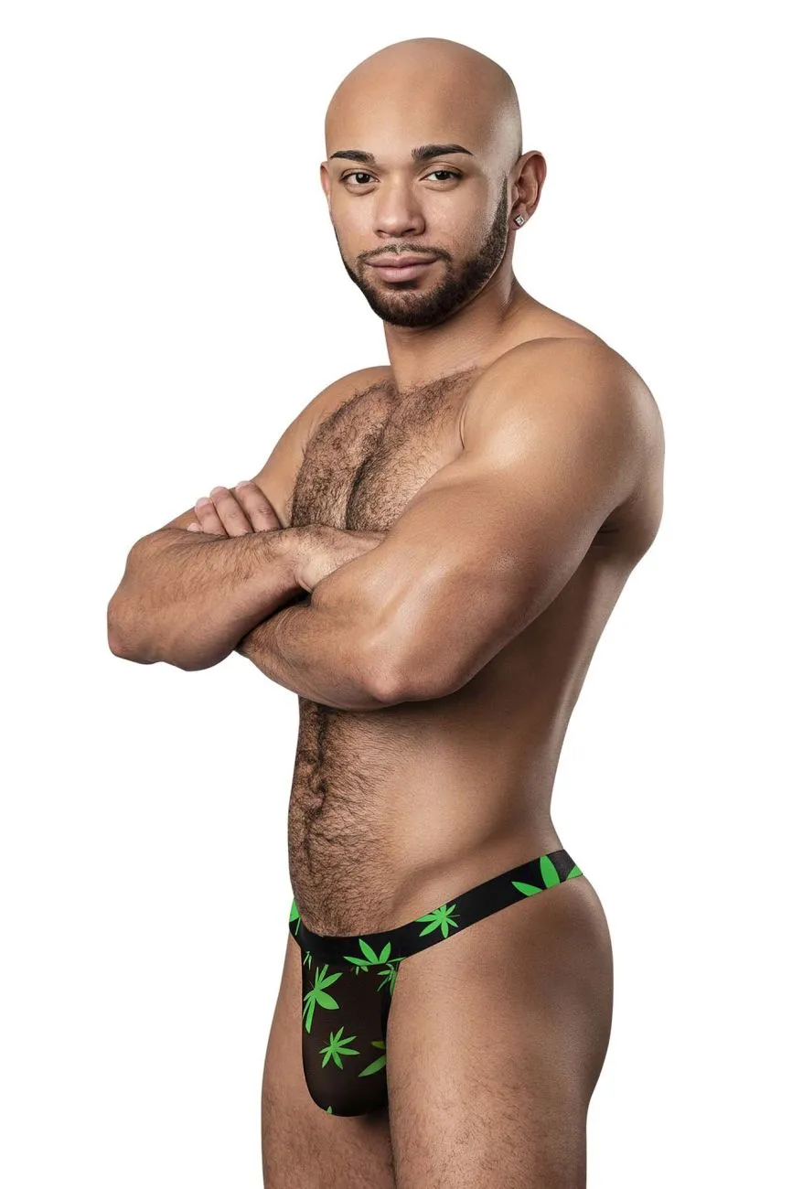 Clothing_Male Power_Mens Underwear Male Power 433-294 Hazy Dayz Micro Thong Color Pot Leaf