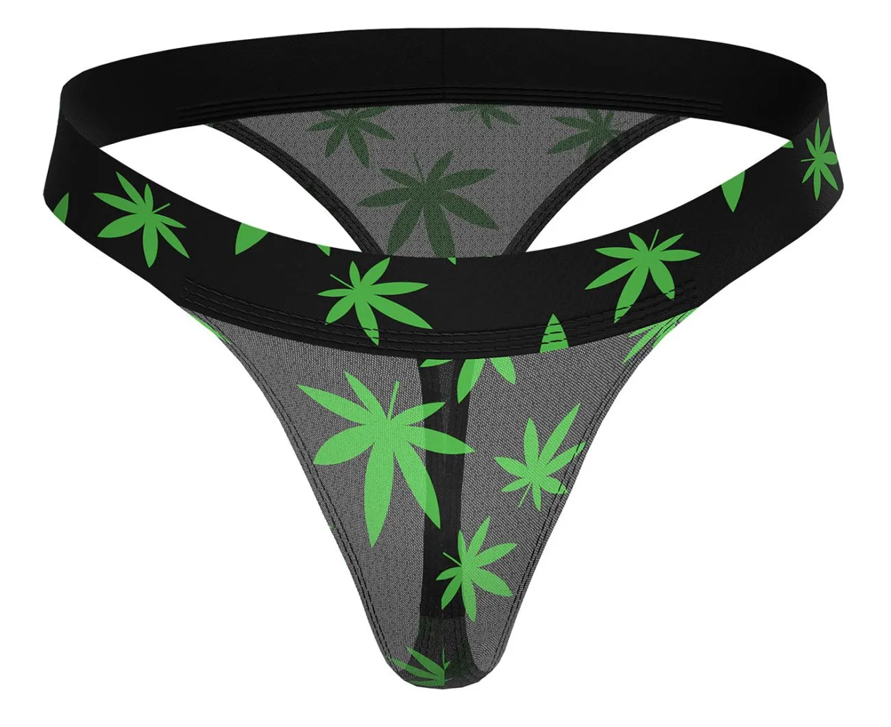 Clothing_Male Power_Mens Underwear Male Power 433-294 Hazy Dayz Micro Thong Color Pot Leaf