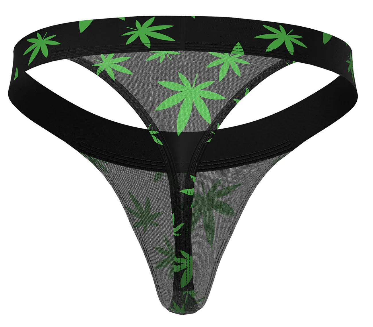 Clothing_Male Power_Mens Underwear Male Power 433-294 Hazy Dayz Micro Thong Color Pot Leaf