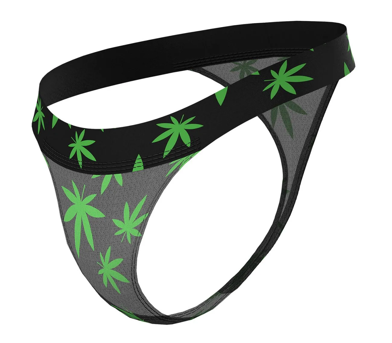Clothing_Male Power_Mens Underwear Male Power 433-294 Hazy Dayz Micro Thong Color Pot Leaf