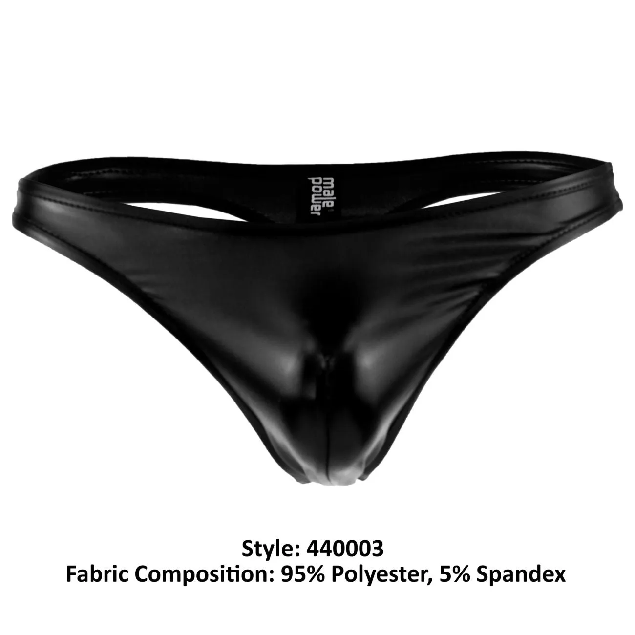 Clothing_Male Power_Mens Underwear Male Power 440003 Liquid Onyx Classic Thong Color Black