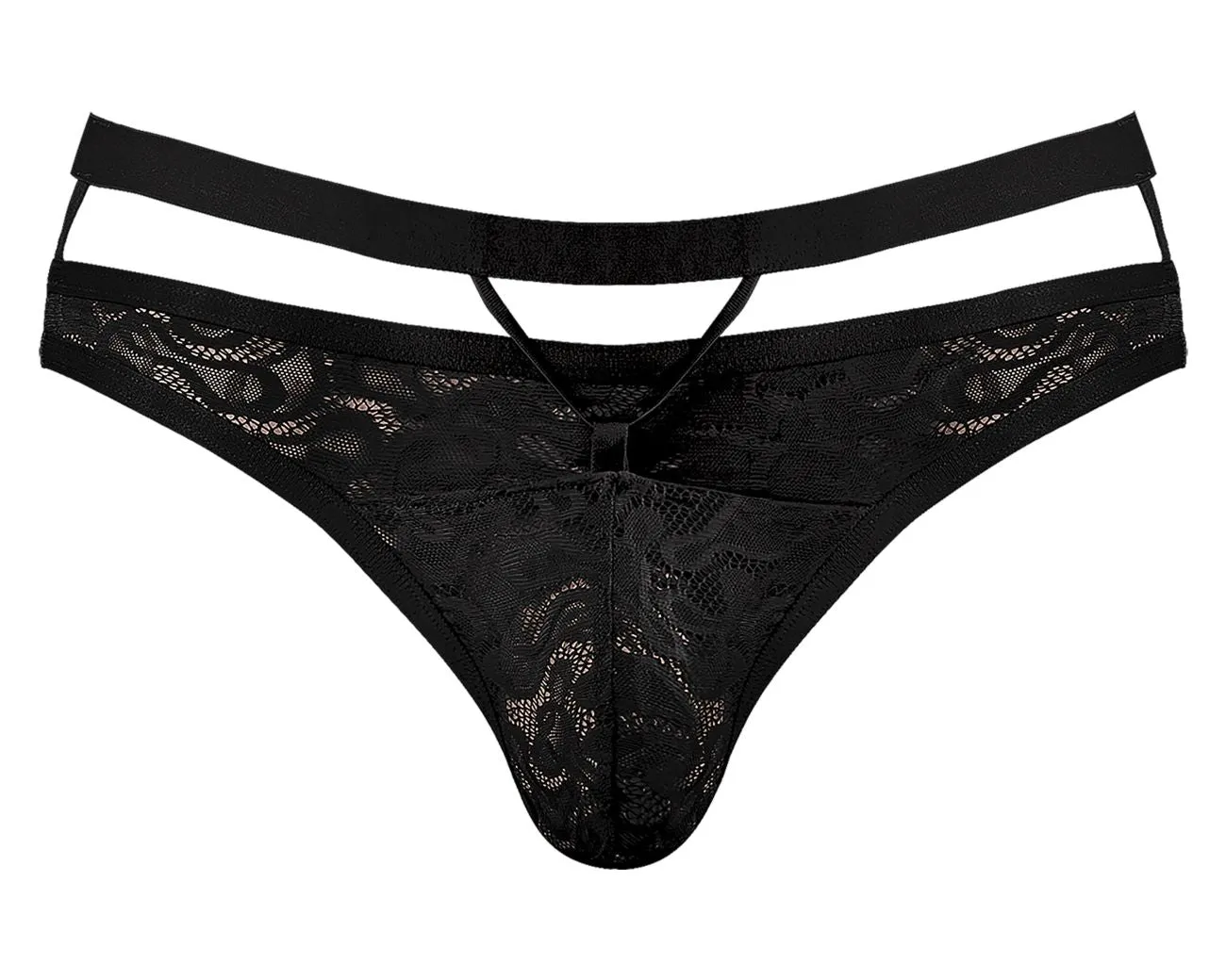 Clothing_Male Power_Mens Underwear Male Power 446-289 Lucifer Cut Out Strappy Thong Color Black