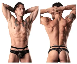 Clothing_Male Power_Mens Underwear Male Power 446-289 Lucifer Cut Out Strappy Thong Color Black