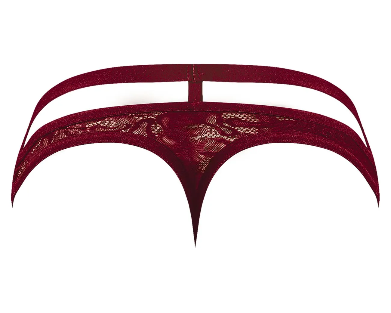 Clothing_Male Power_Mens Underwear Male Power 446-289 Lucifer Cut Out Strappy Thong Color Burgundy