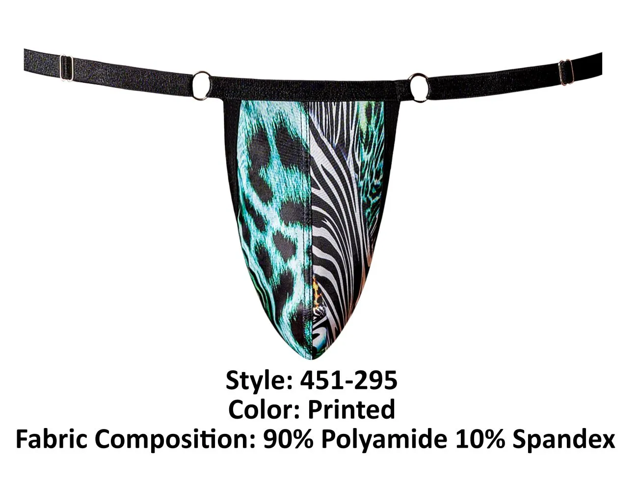 Clothing_Male Power_Mens Underwear Male Power 451-295 Go Wild Adjustable G-String Color Printed