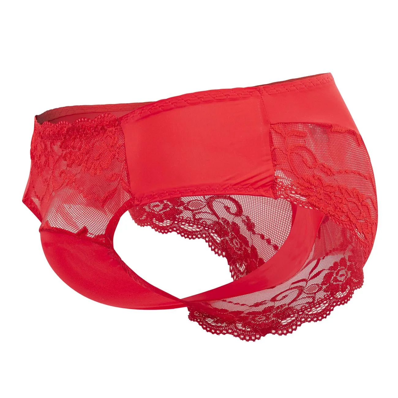Clothing_Male Power_Mens Underwear Male Power 492-280 Sassy Lace Bikini Solid Pouch Color Red