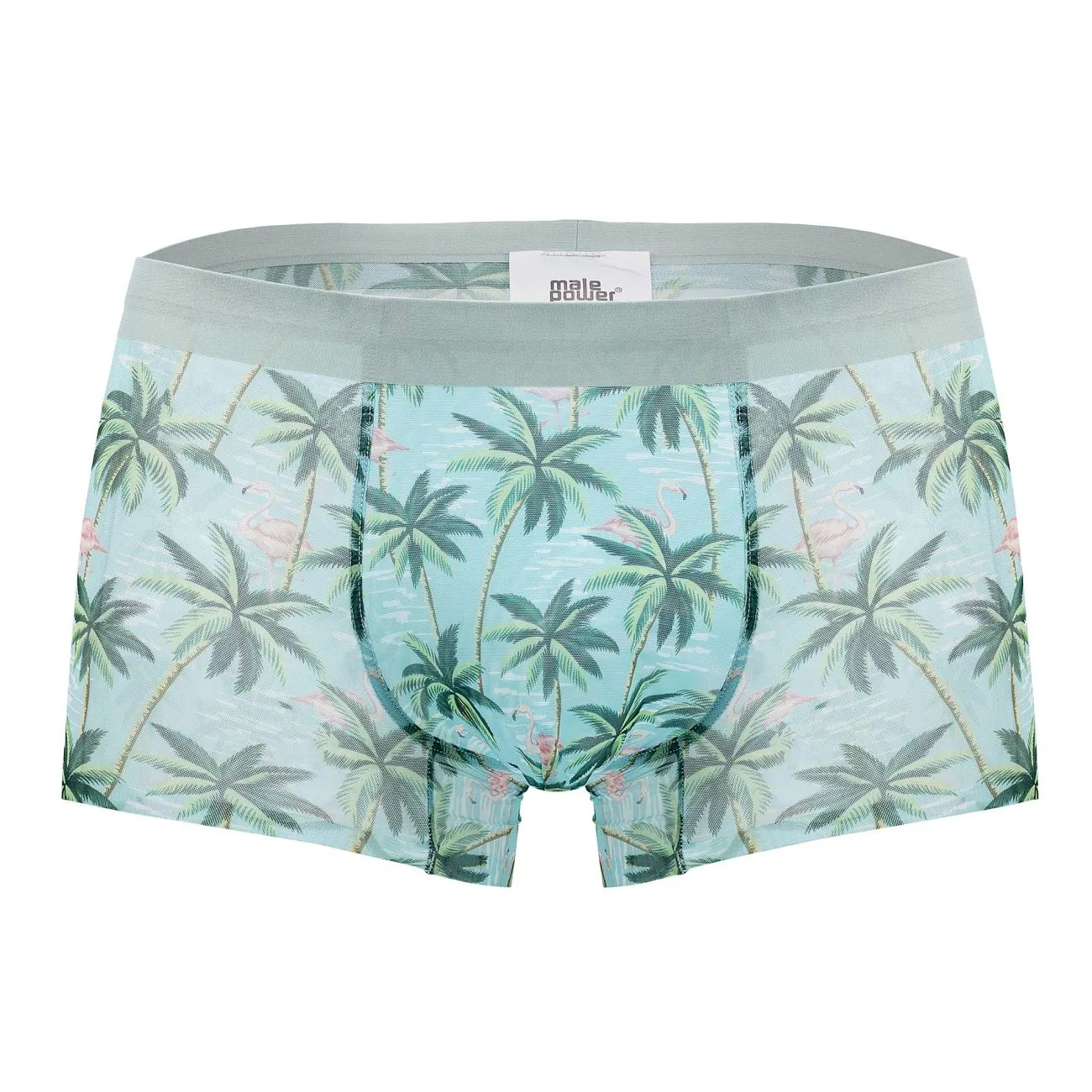 Clothing_Male Power_Mens Underwear Male Power SMS-011 Sheer Prints Seamless Short Color Flamingo