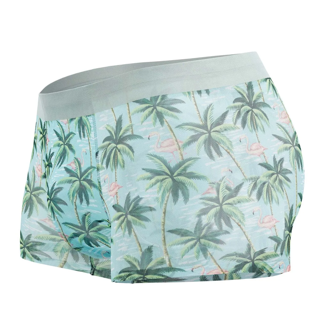 Clothing_Male Power_Mens Underwear Male Power SMS-011 Sheer Prints Seamless Short Color Flamingo