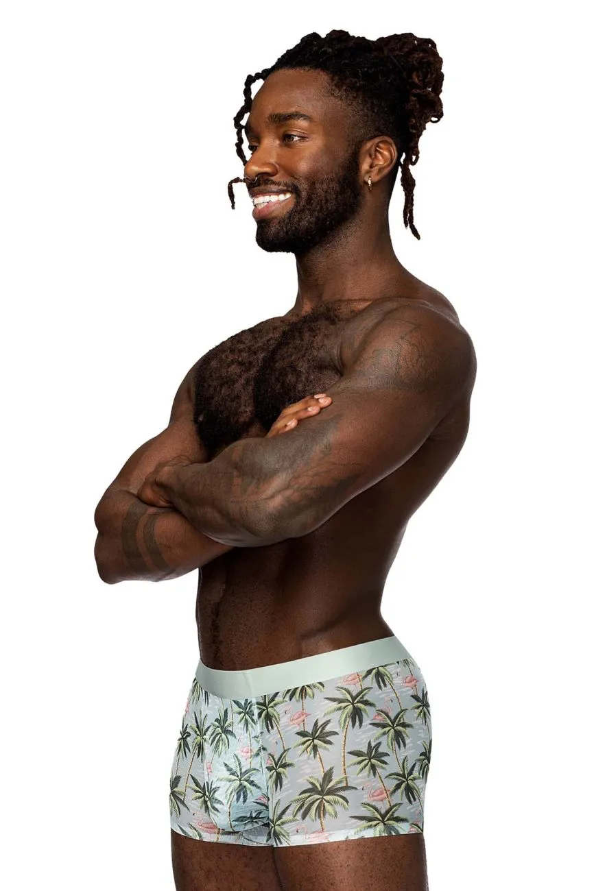 Clothing_Male Power_Mens Underwear Male Power SMS-011 Sheer Prints Seamless Short Color Flamingo
