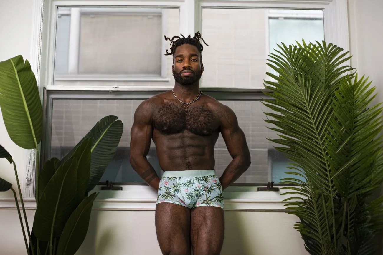 Clothing_Male Power_Mens Underwear Male Power SMS-011 Sheer Prints Seamless Short Color Flamingo
