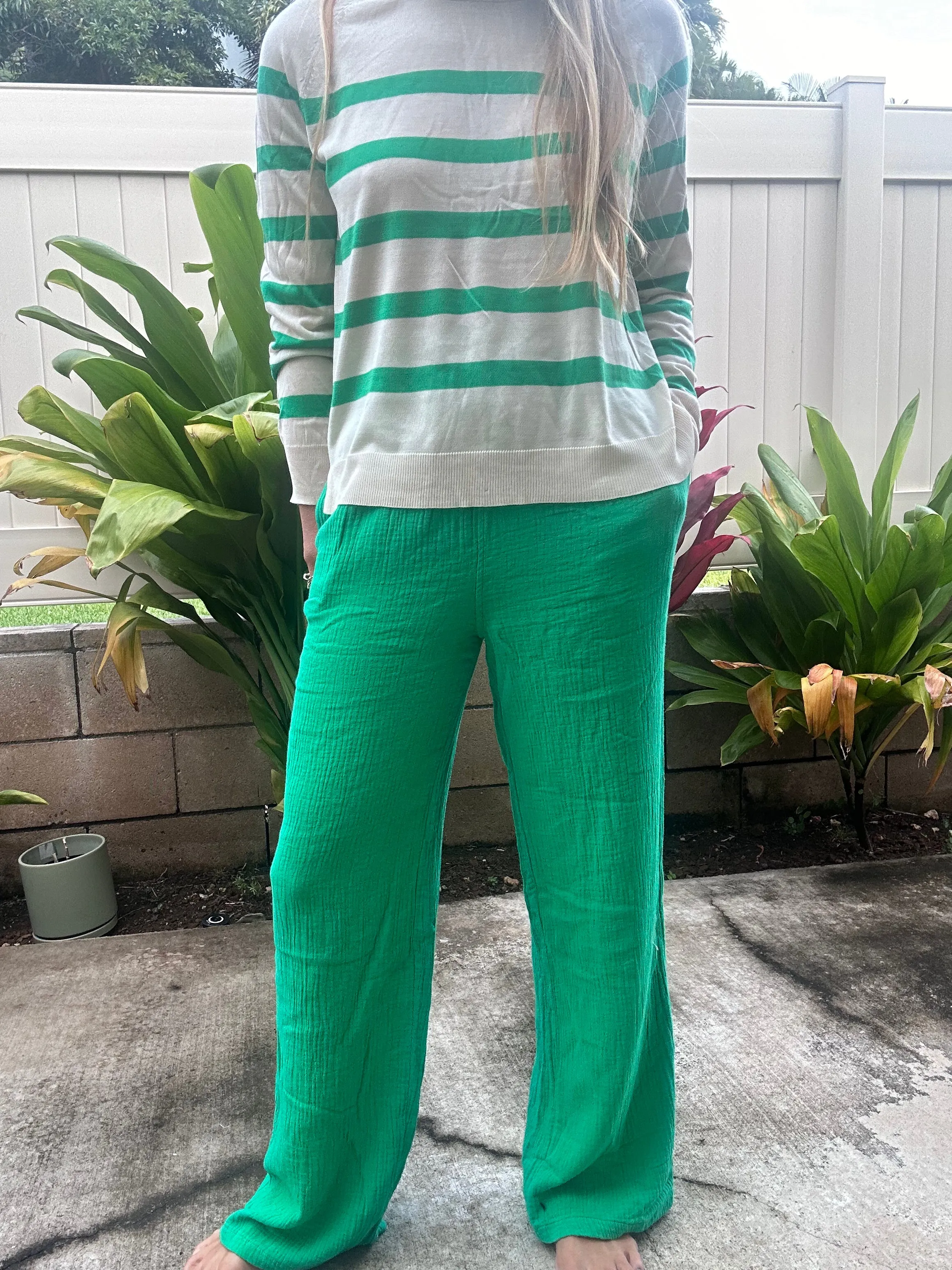 Coconut Grove crinkle gauze pant