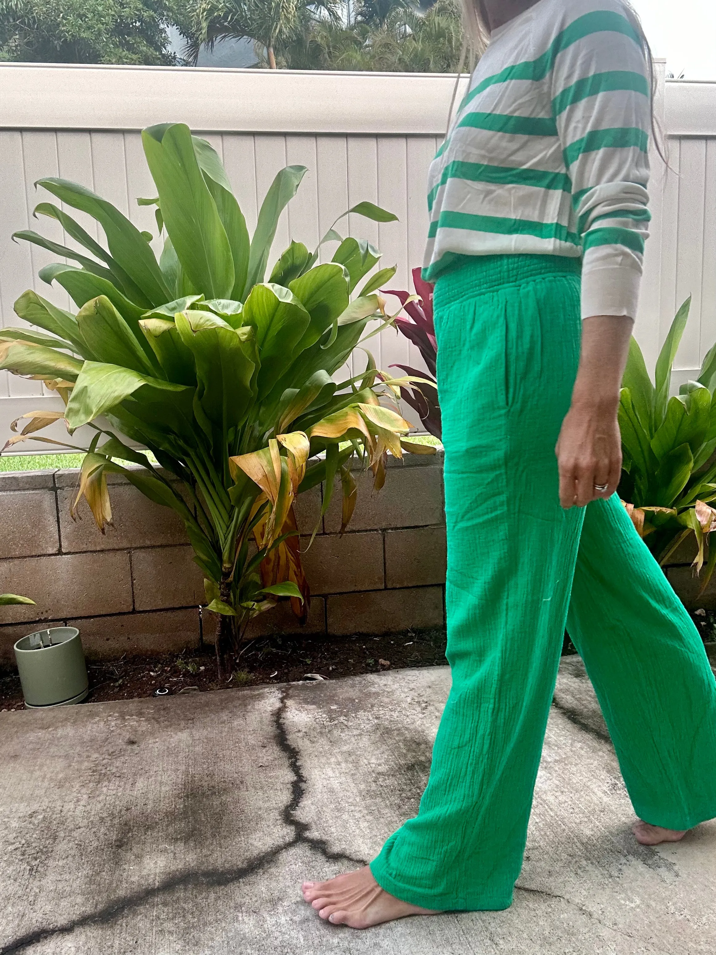 Coconut Grove crinkle gauze pant