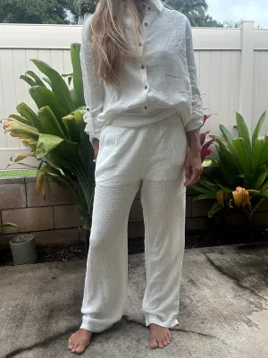 Coconut Grove crinkle gauze pant