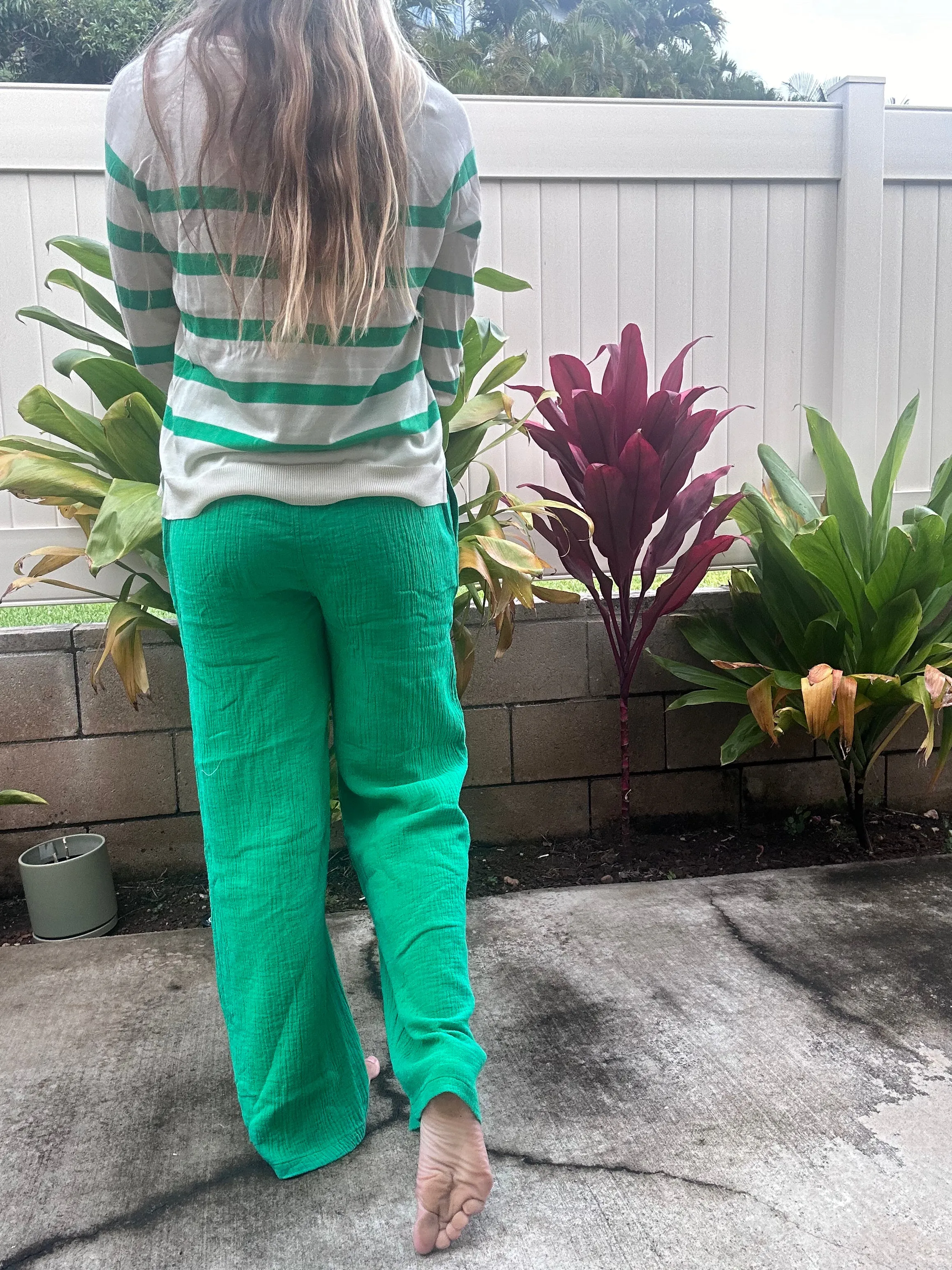 Coconut Grove crinkle gauze pant
