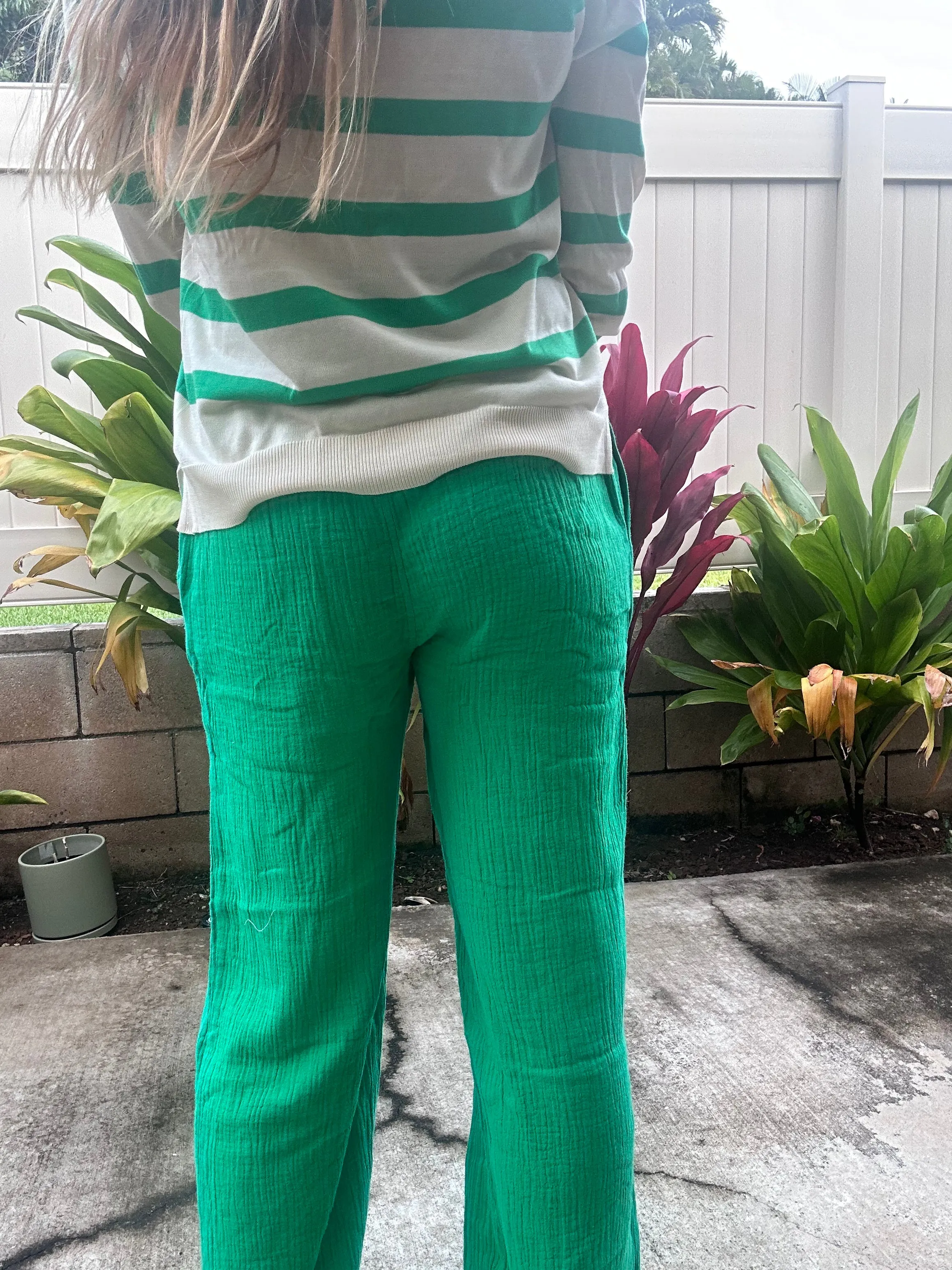 Coconut Grove crinkle gauze pant