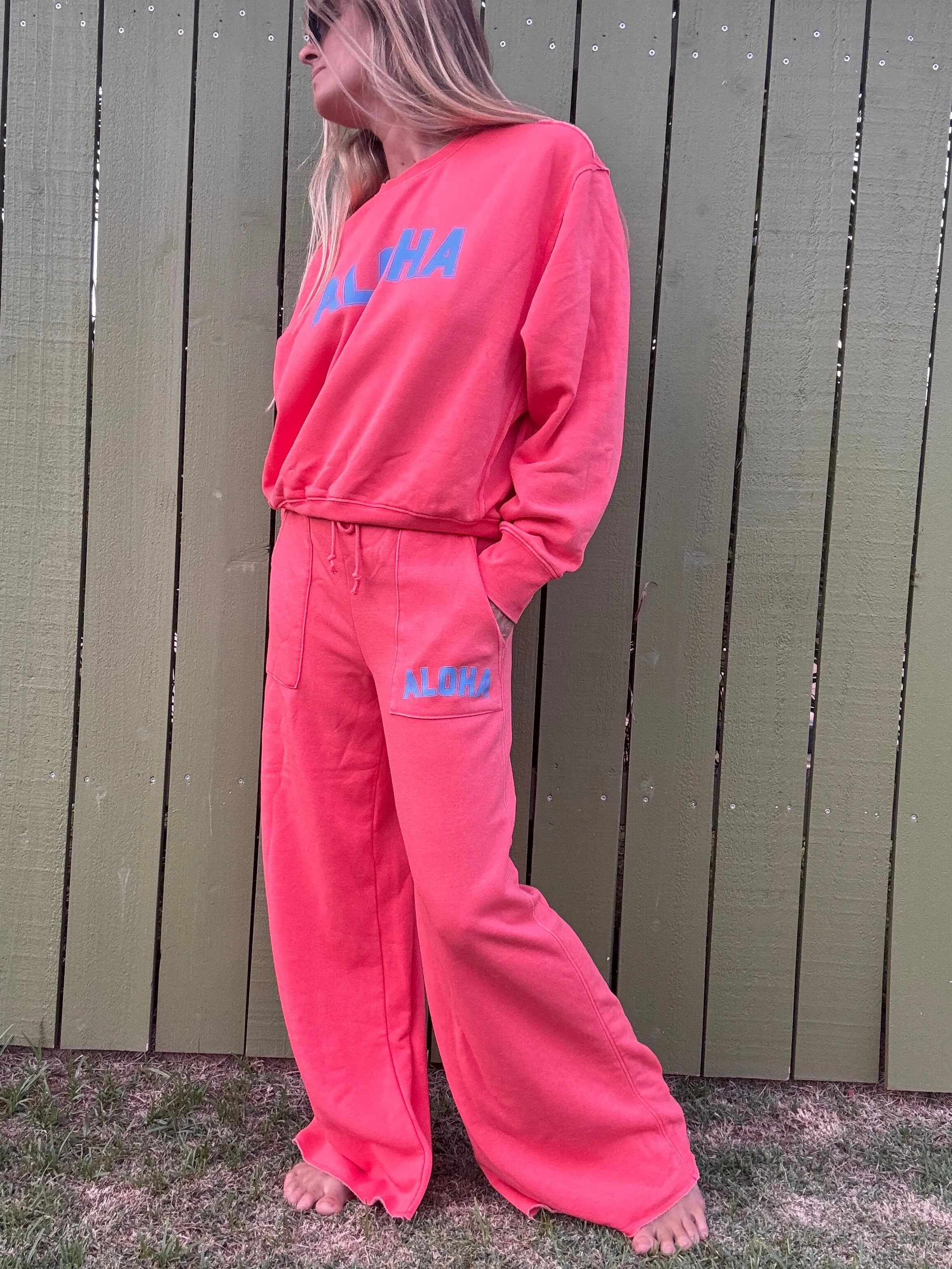College of Aloha Wide Leg Sweatpants