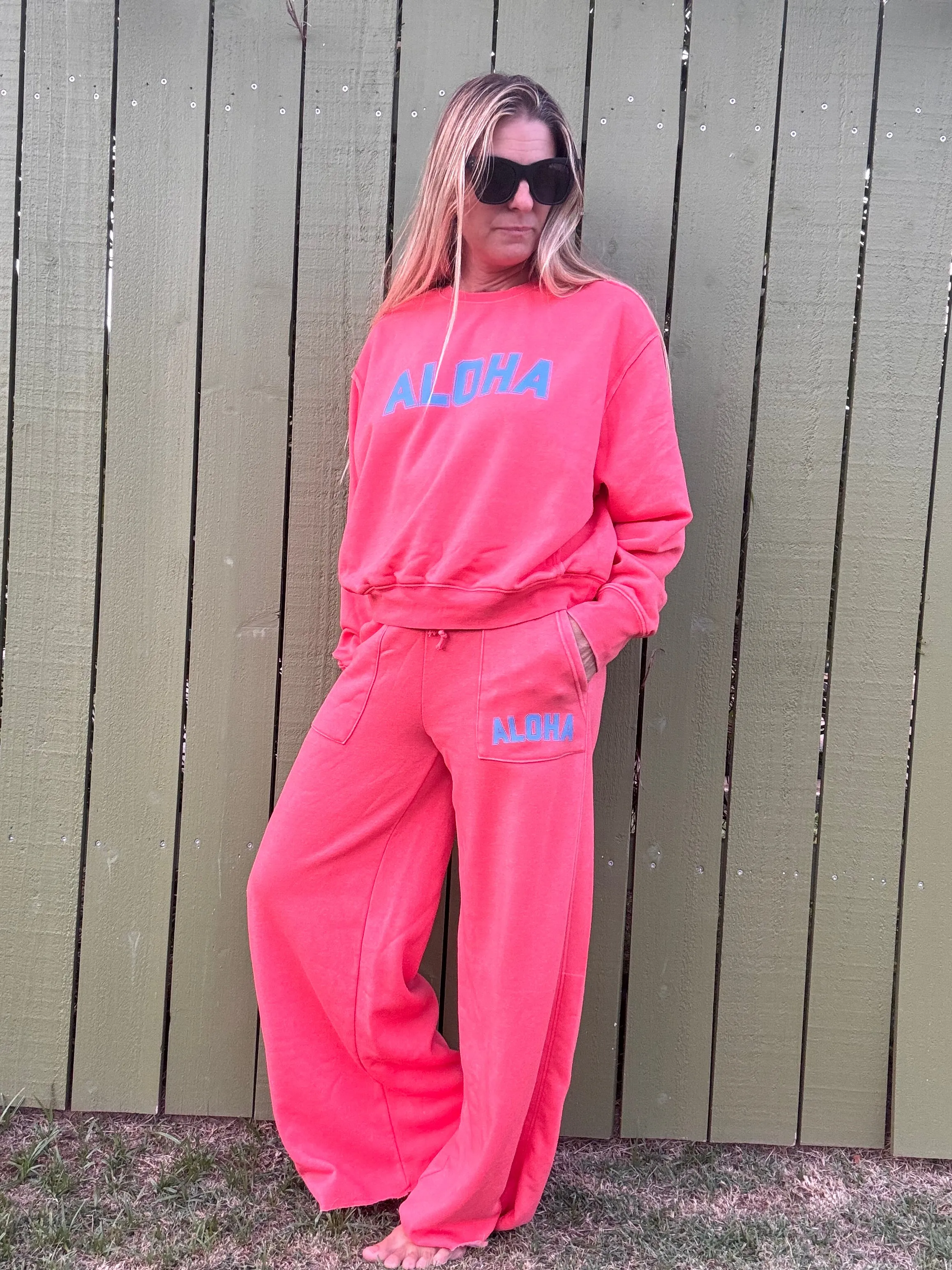 College of Aloha Wide Leg Sweatpants
