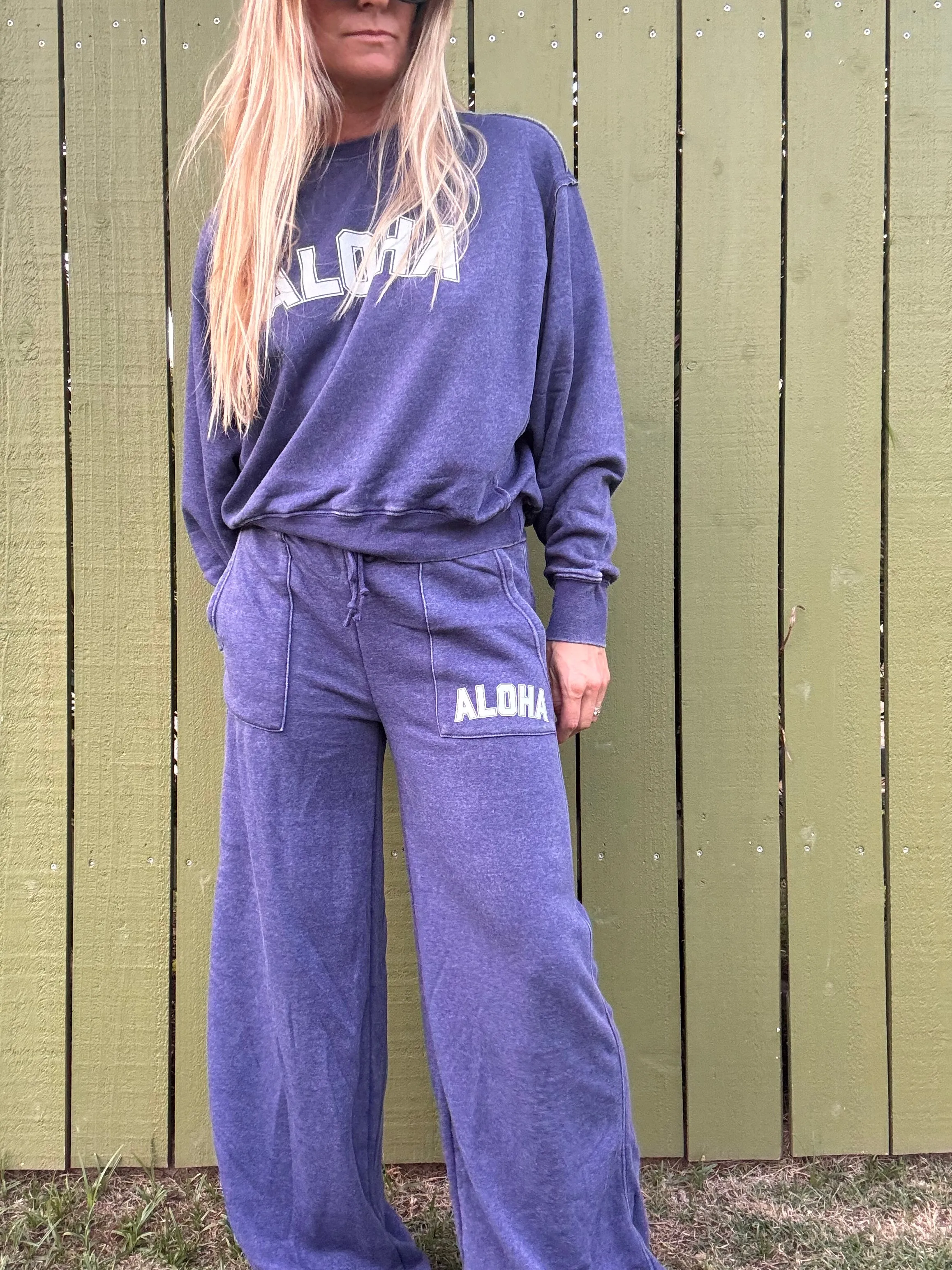 College of Aloha Wide Leg Sweatpants