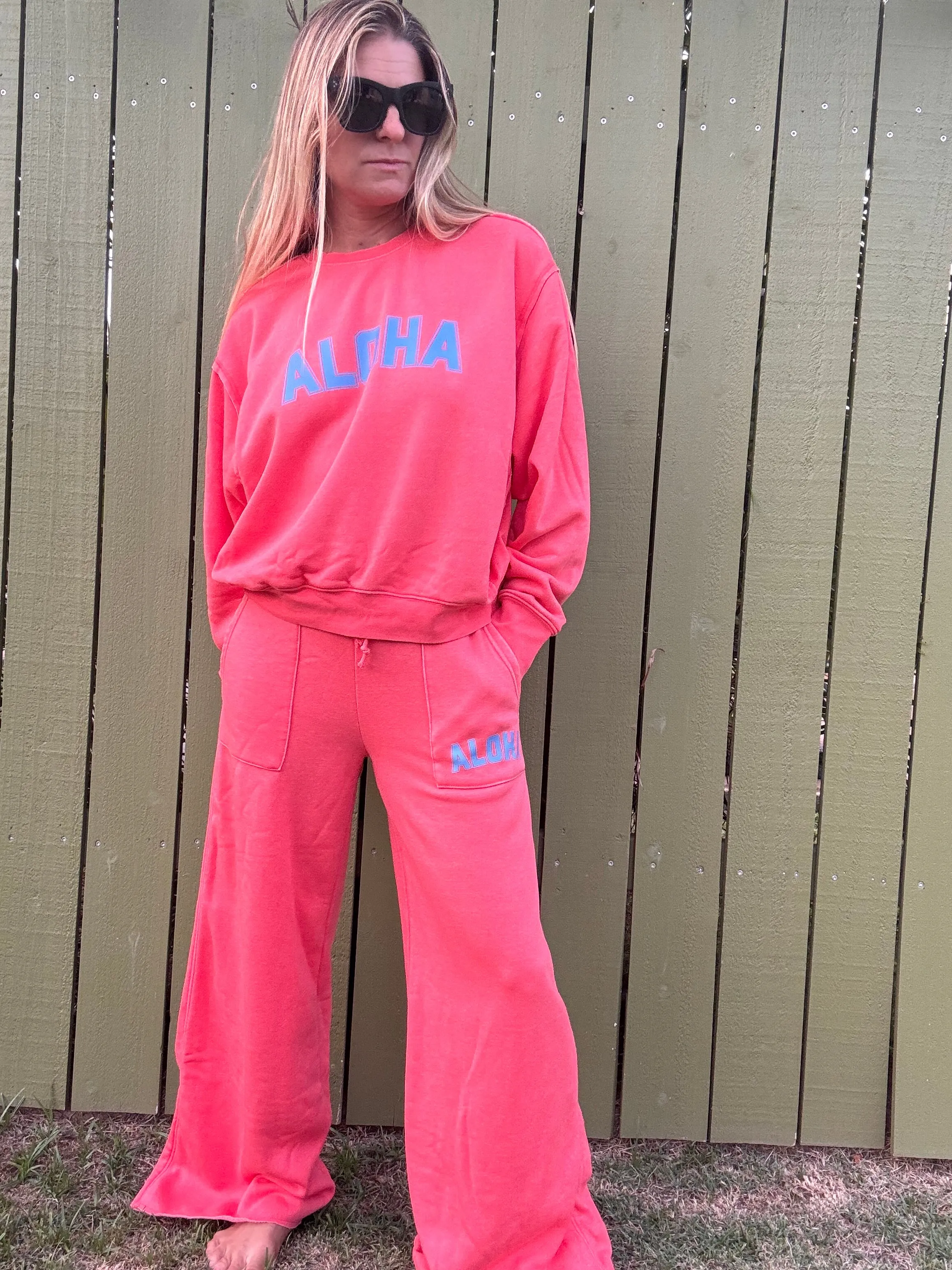 College of Aloha Wide Leg Sweatpants