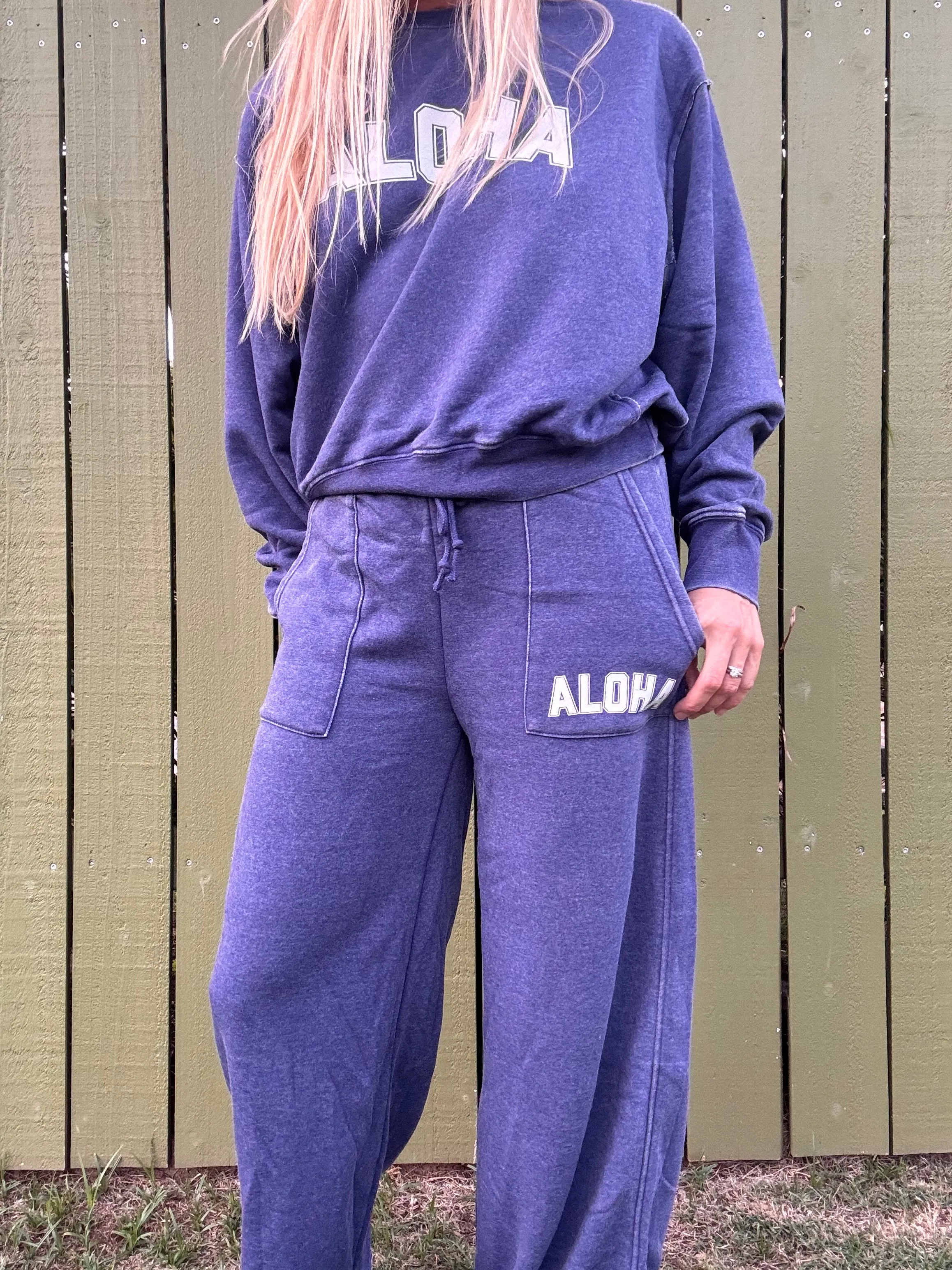 College of Aloha Wide Leg Sweatpants