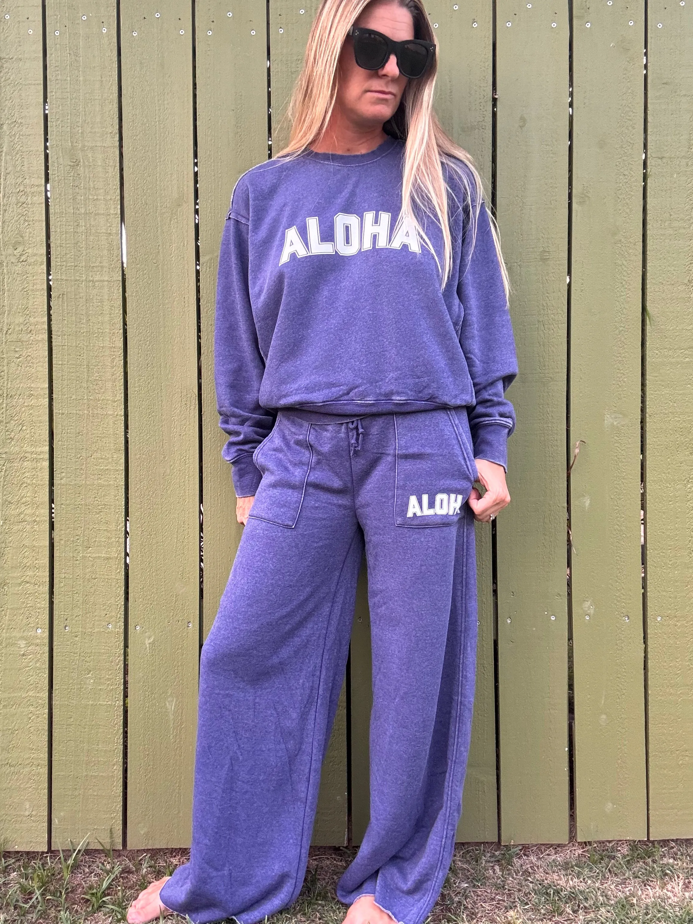 College of Aloha Wide Leg Sweatpants