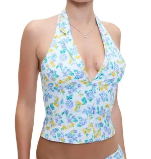 Cottage Poplin Halter Top In Coastal Floral