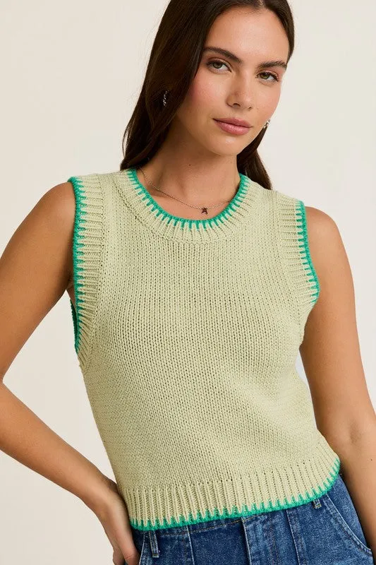 Cozy & Chic Sleeveless Crew Neck Sweater