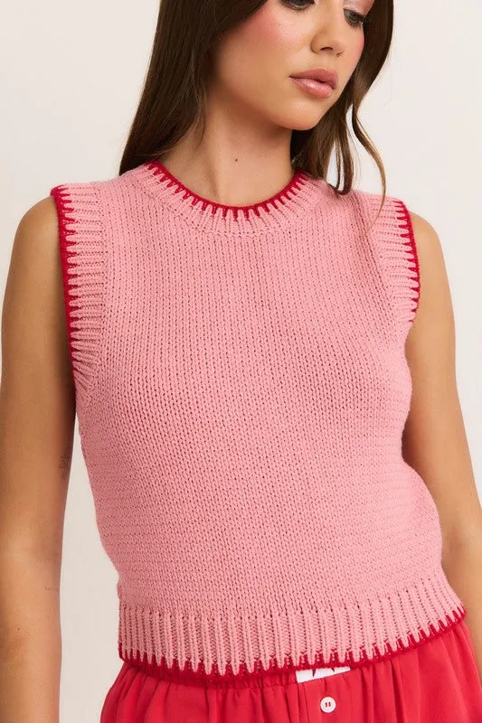 Cozy & Chic Sleeveless Crew Neck Sweater