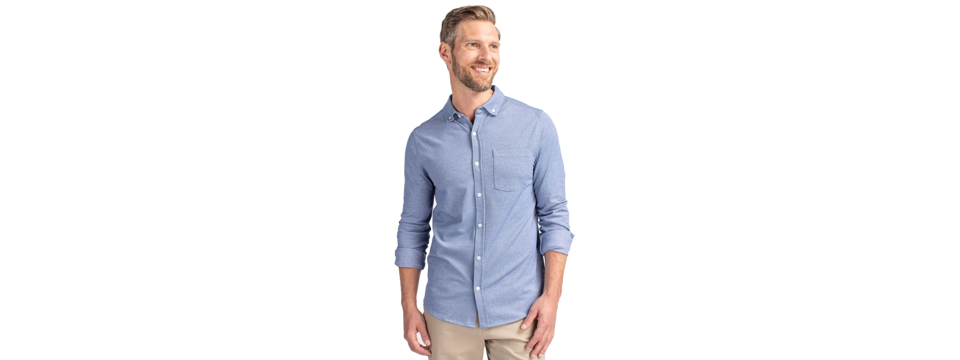 Cutter & Buck Men's Big & Tall Reach Oxford Button Front Shirt