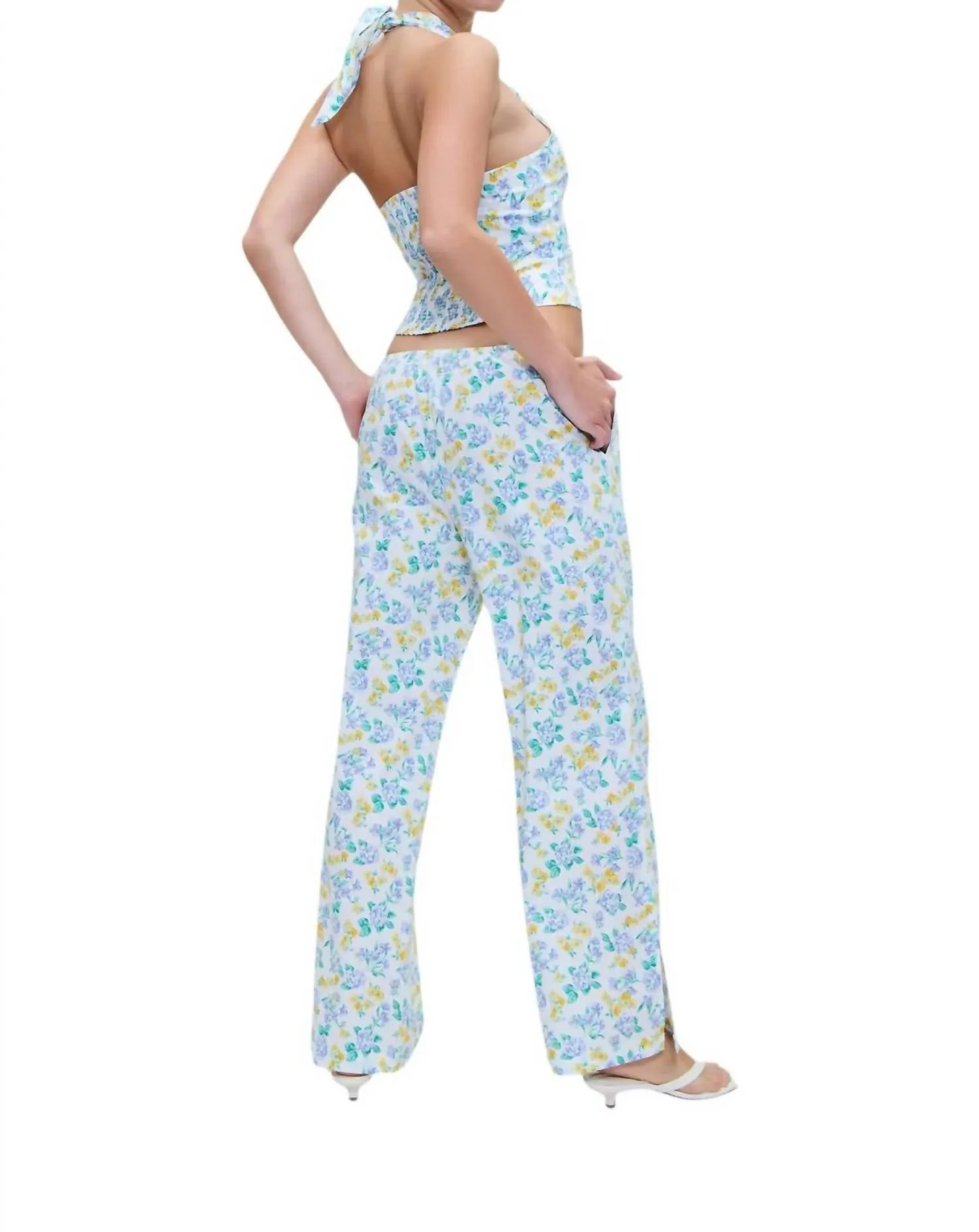 Daisy Poplin Pant In Coastal Floral