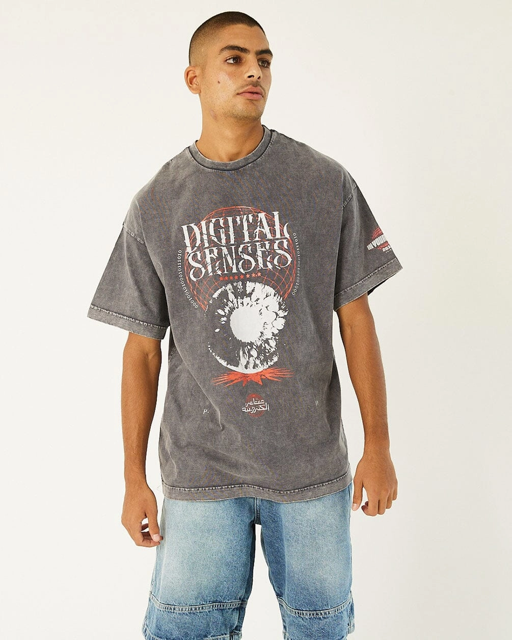 Digital Senses Acid Washed Oversized Tee